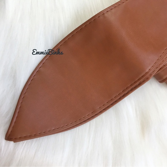 New Vegan Leather Smooth Coffee Wrap Corset Belt - Picture 10 of 16